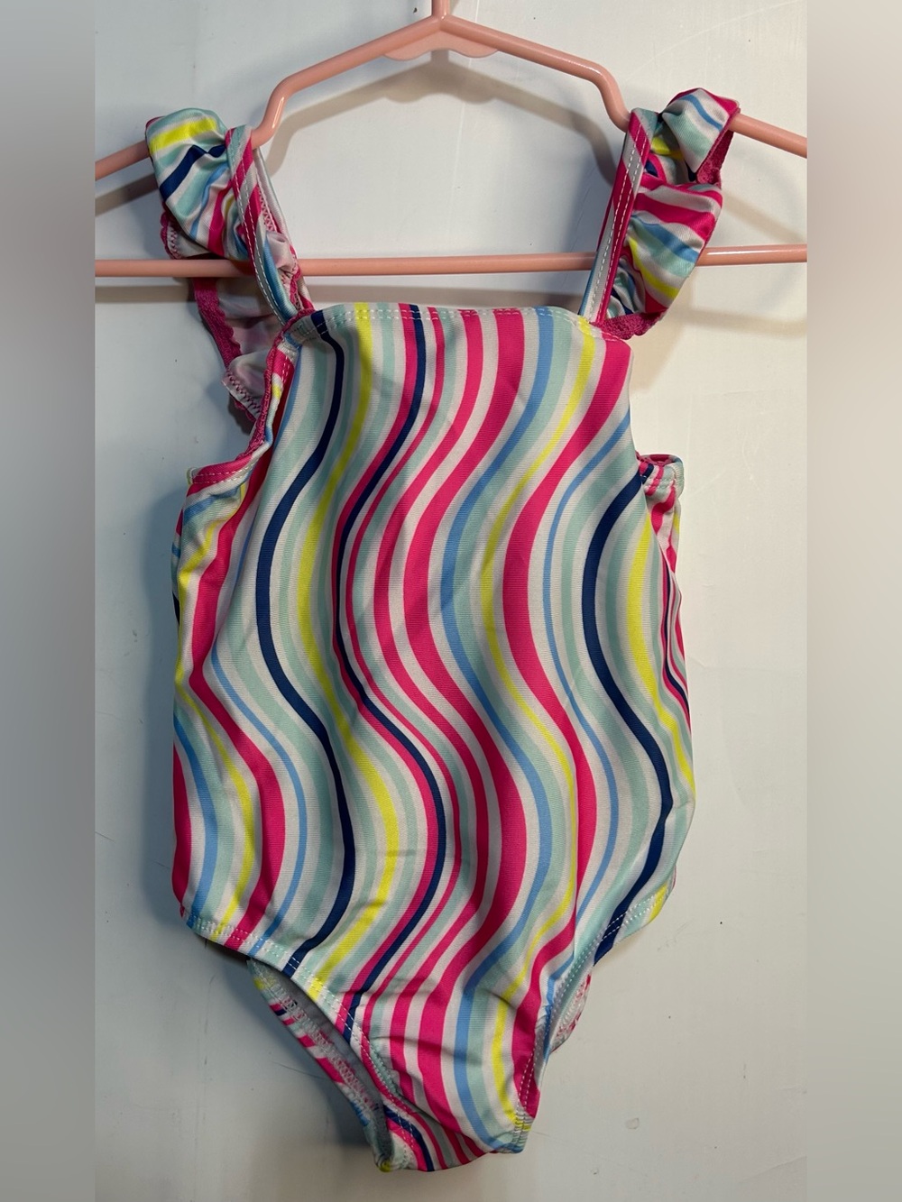 Wonder Nation One Piece Ruffled Sleeve Swim Suit 2T